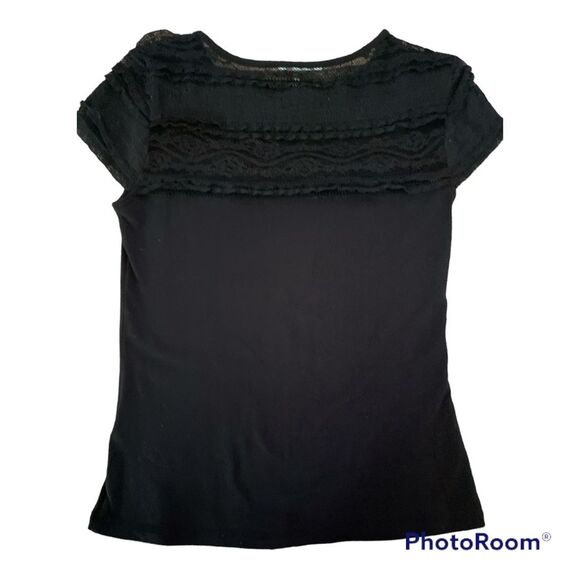 ⚡️ H&M Black Lace Top Blouse ~ Size S ⚡️ - Picture 2 of 4